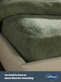 Silentnight Sage Teddy Fleece Fitted Sheet (British brand)
