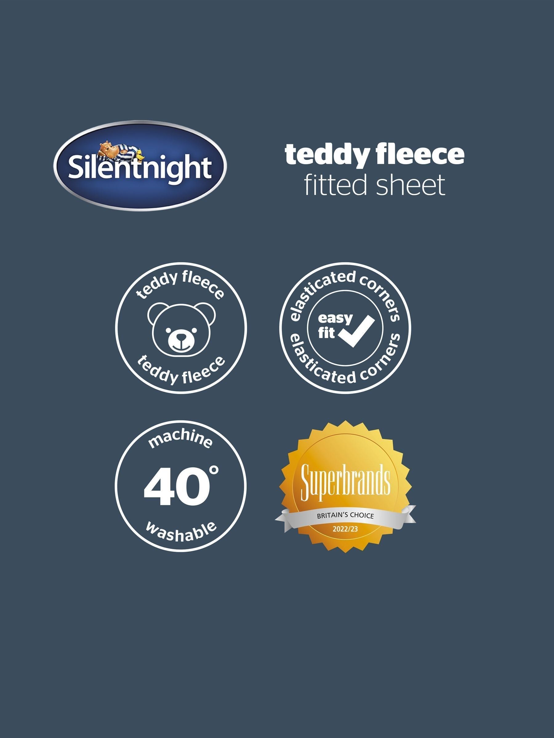 Silentnight Sage Teddy Fleece Fitted Sheet (British brand)