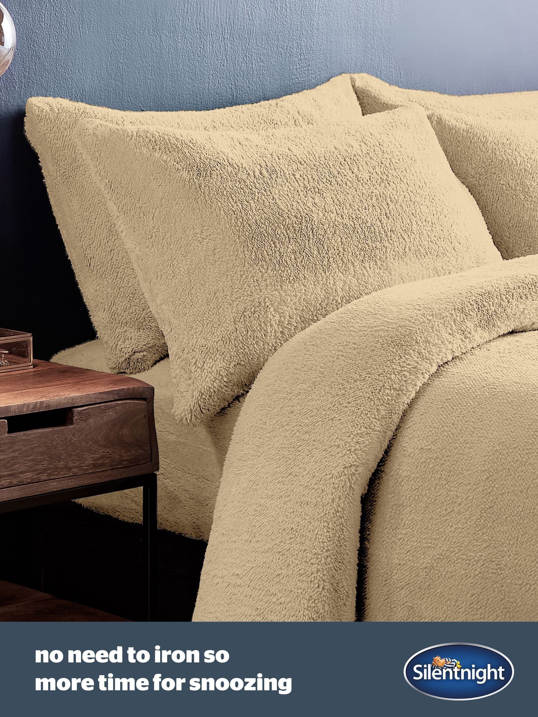 Silentnight Natural Teddy Fleece Duvet Set (British brand)