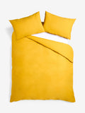 Cotton rich duvet cover set in bright yellow - British product