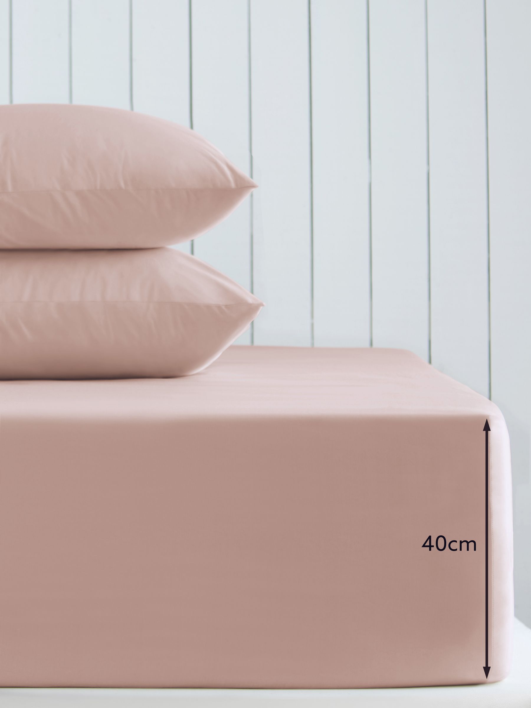 Blush pink cotton rich extra deep fitted bed sheet - British product