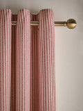 Pink Brushed Stripe Lined Eyelet Curtains