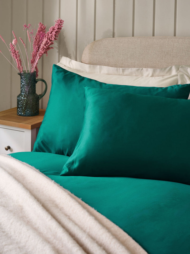 Teal blue Egyptian cotton duvet cover set 400 thread count (British brand)