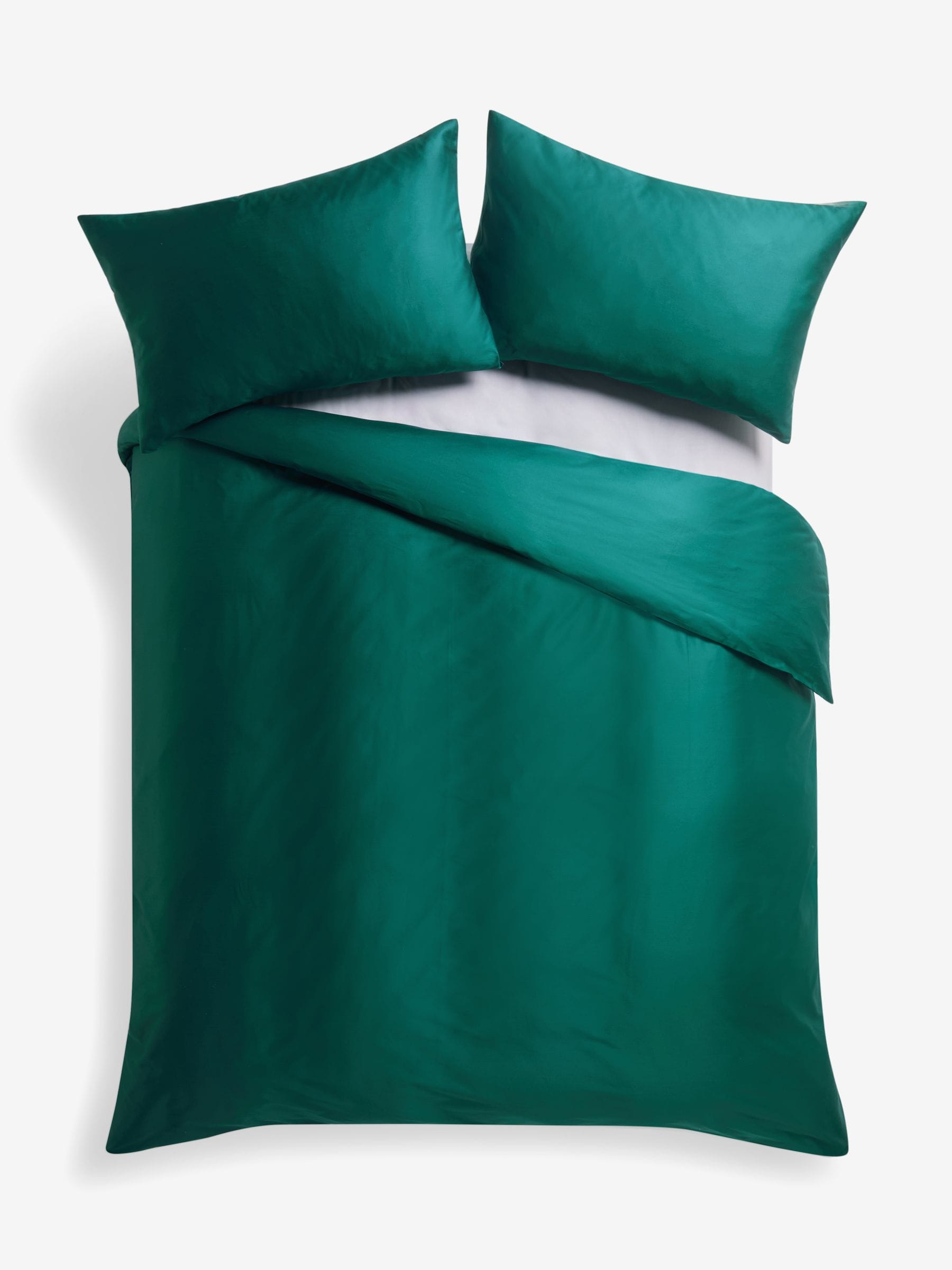 Teal Blue 400 Thread Count Egyptian Cotton Sateen Luxury Duvet Cover and Pillowcase Set