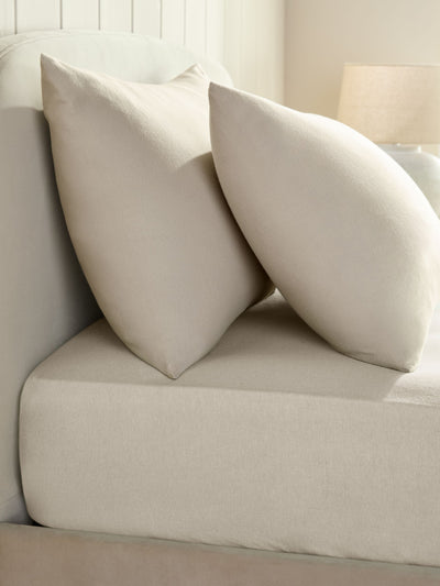 Silver Grey Brushed Cotton Supersoft Extra Deep Fitted Double Bed Sheet