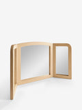 Light natural Sadie mango wood mirror with three panels - British product