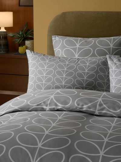 Next Orla Kiely Silver Linear Stem Duvet Cover and Pillowcase Set- Buy online at McGrocer