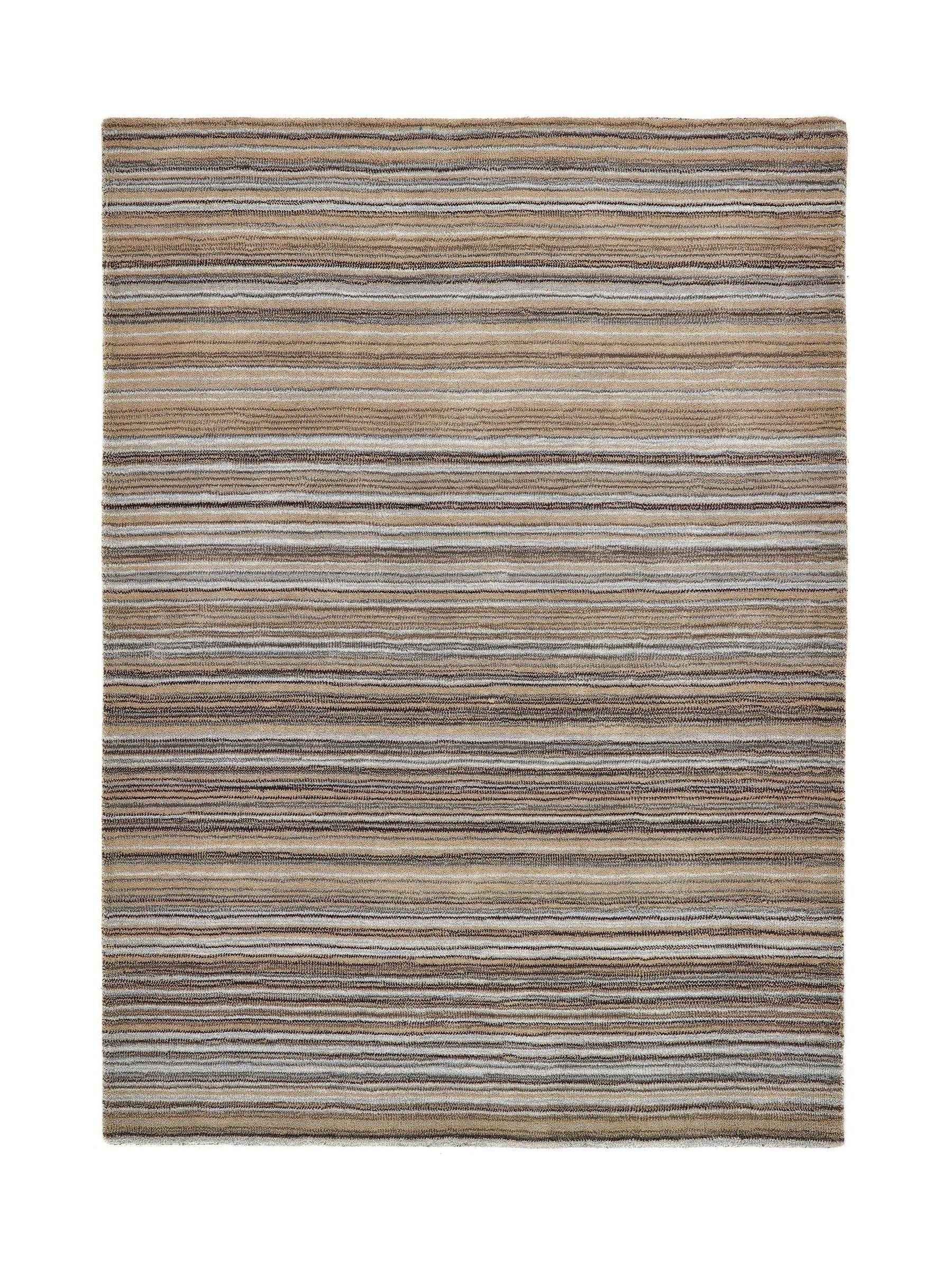 Origin Rugs beige stripe wool rug - British product