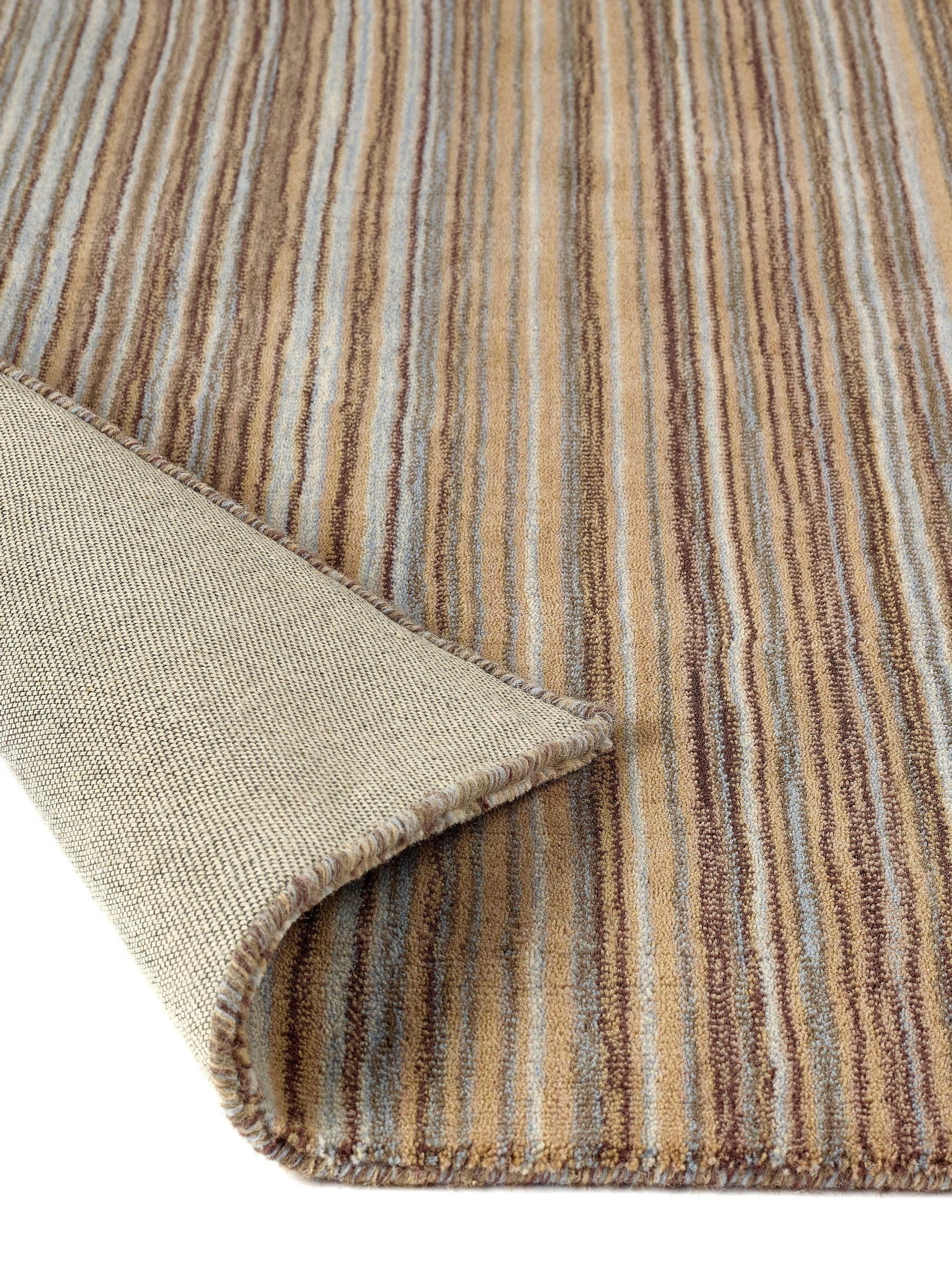 Origin Rugs beige stripe wool rug - British product