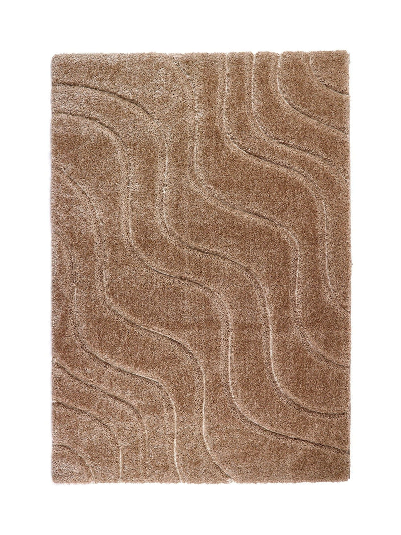 Origin Rugs shaggy rug soft carved wave, imported from the UK