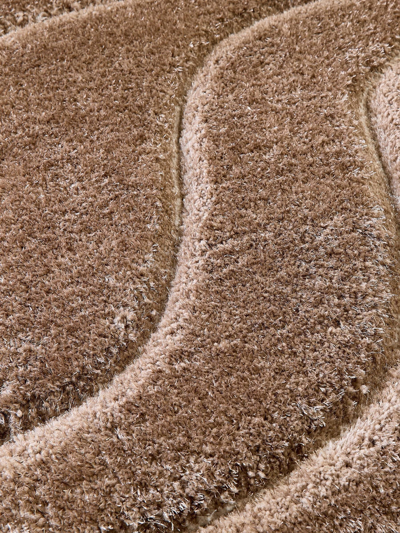 Origin Rugs shaggy rug soft carved wave, imported from the UK