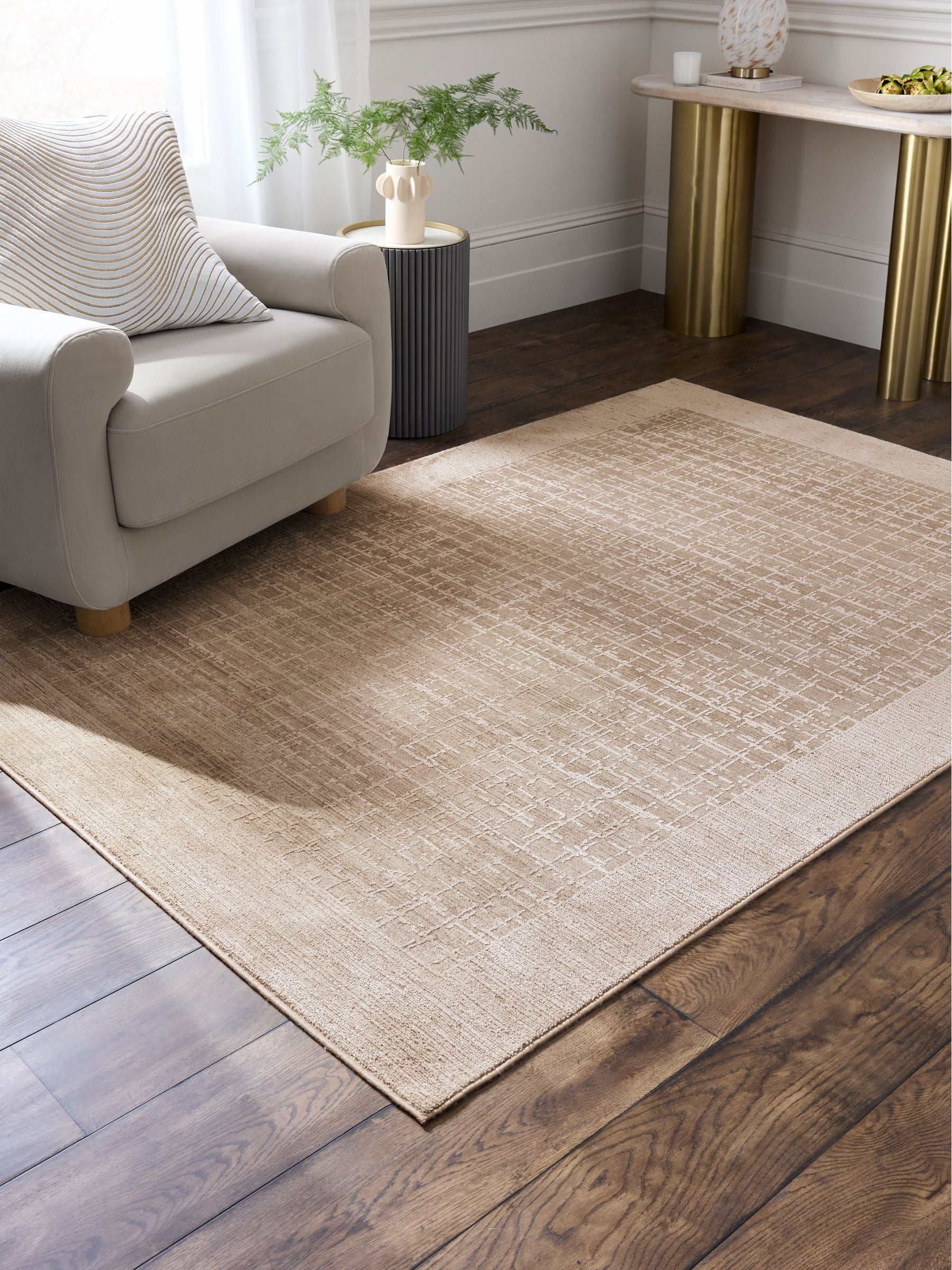 Blair Border rug light natural synthetic fibres (British brand)