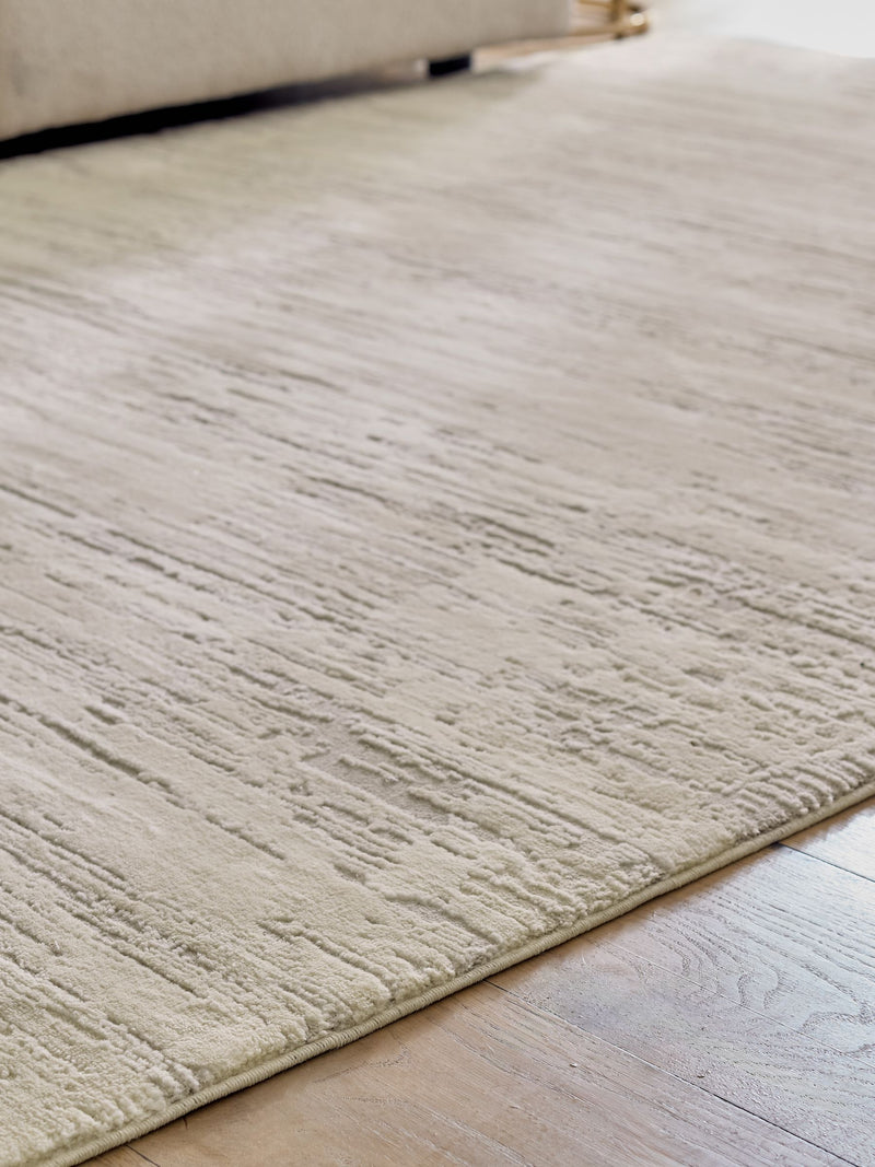 Durable Light Grey Luna Abstract Rug (British brand)