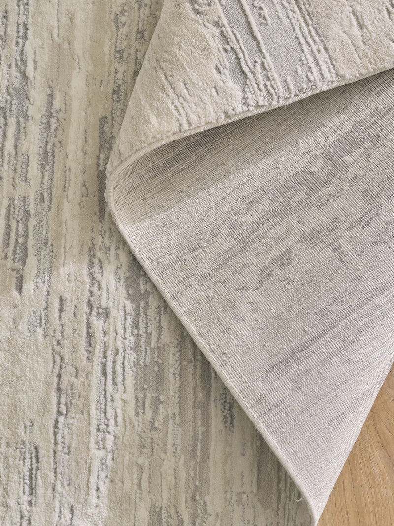 Durable Light Grey Luna Abstract Rug (British brand)
