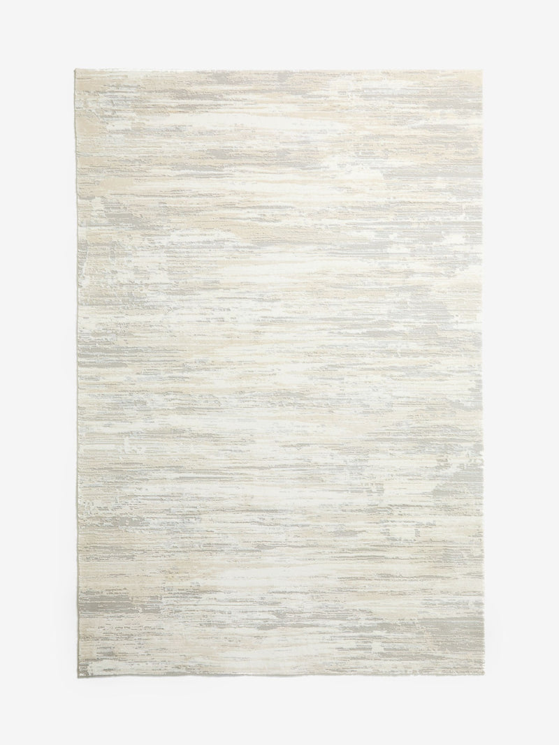Durable Light Grey Luna Abstract Rug (British brand)