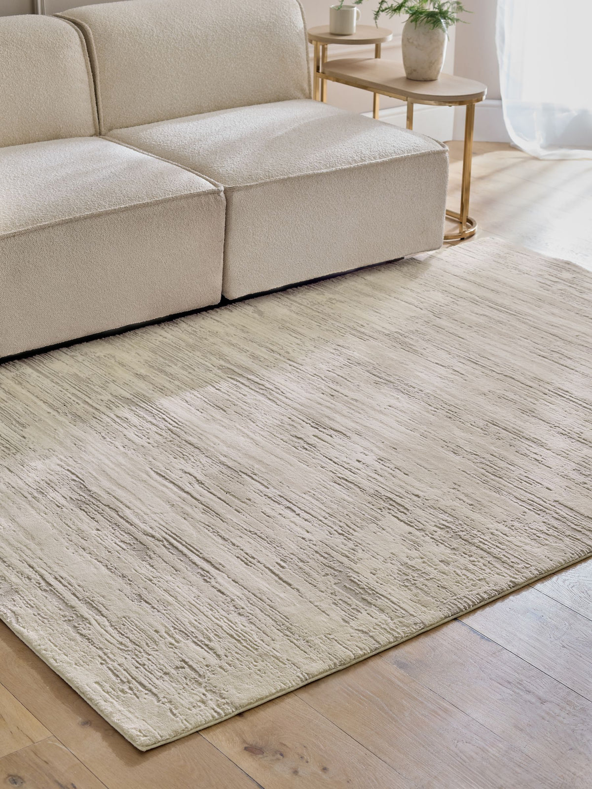 Durable Light Grey Luna Abstract Rug (British brand)