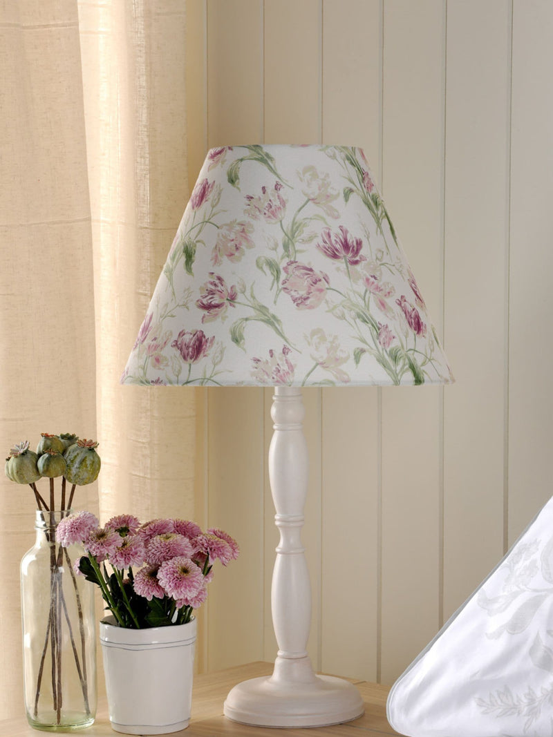 Laura Ashley Gosford table lamp white metal pink shade H47cm - British product