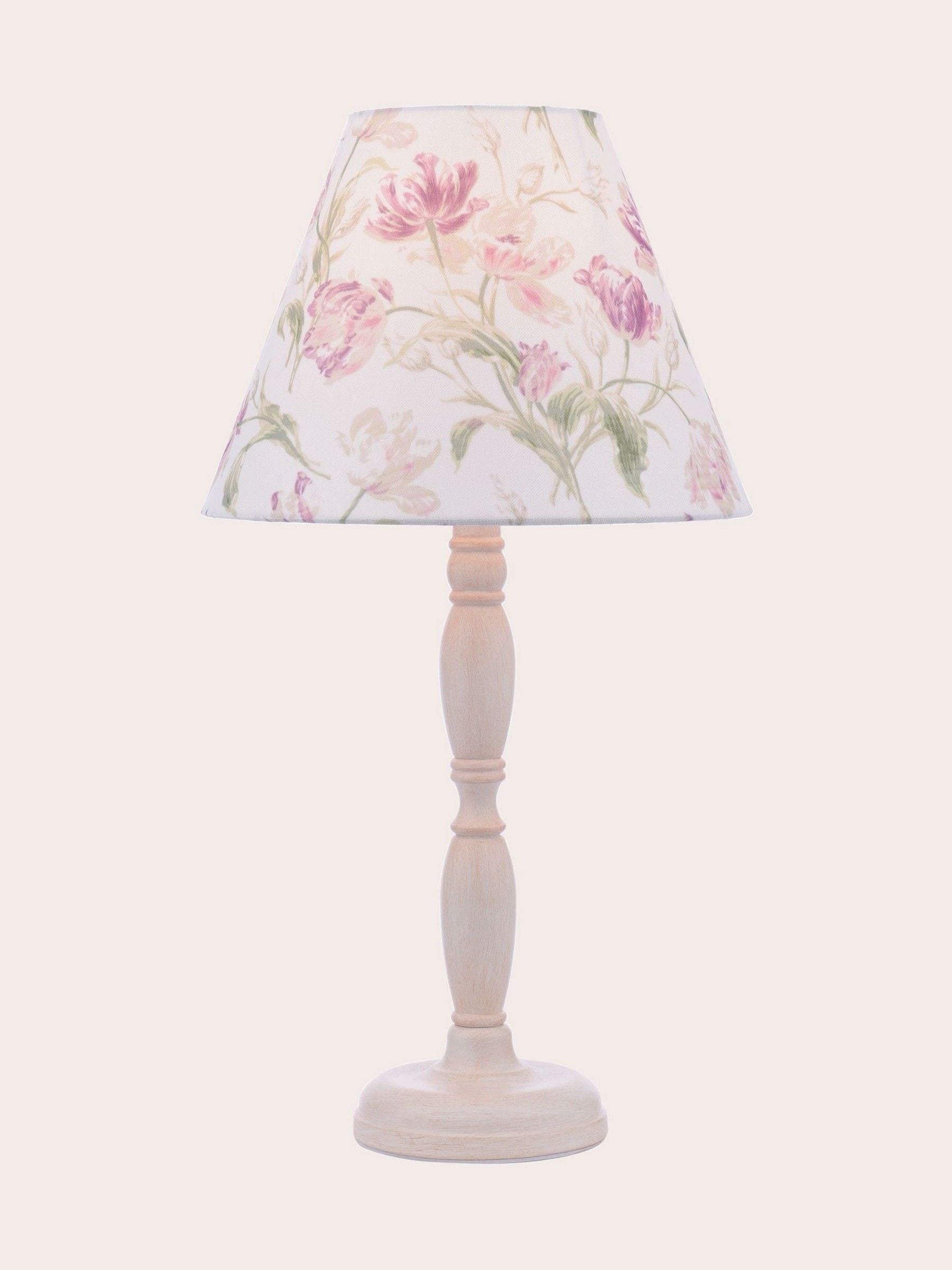 Laura Ashley Gosford table lamp white metal pink shade H47cm - British product
