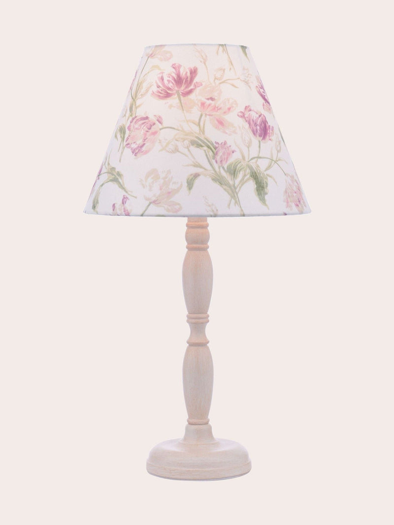 Laura Ashley Gosford table lamp white metal pink shade H47cm - British product