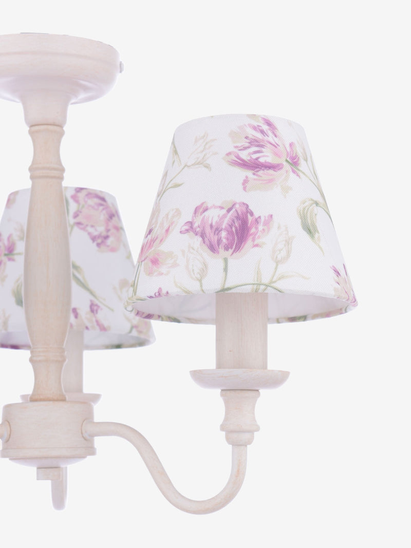 Laura Ashley White Gosford 3 light semi flush ceiling light (British brand)