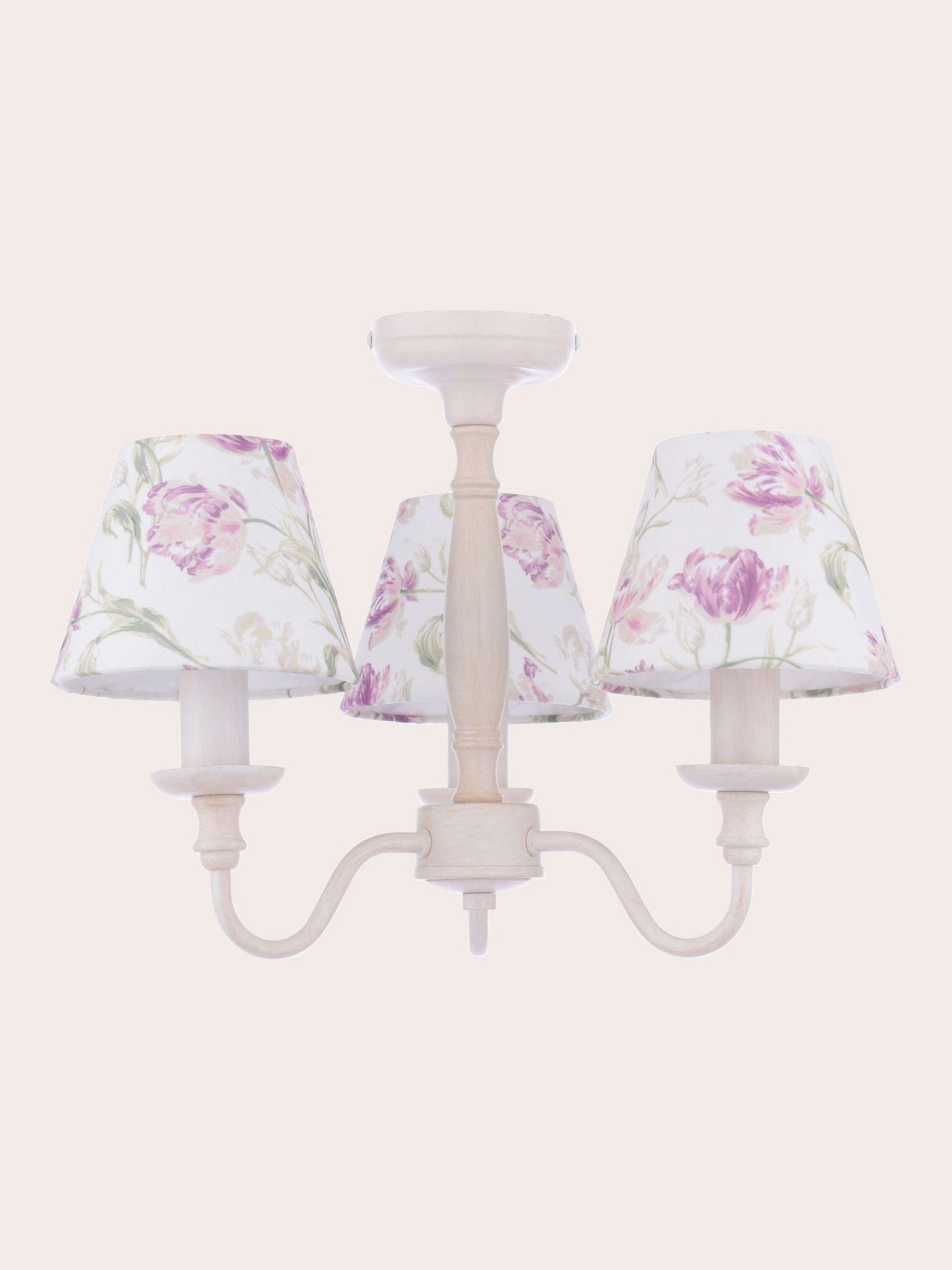Laura Ashley White Gosford 3 light semi flush ceiling light (British brand)