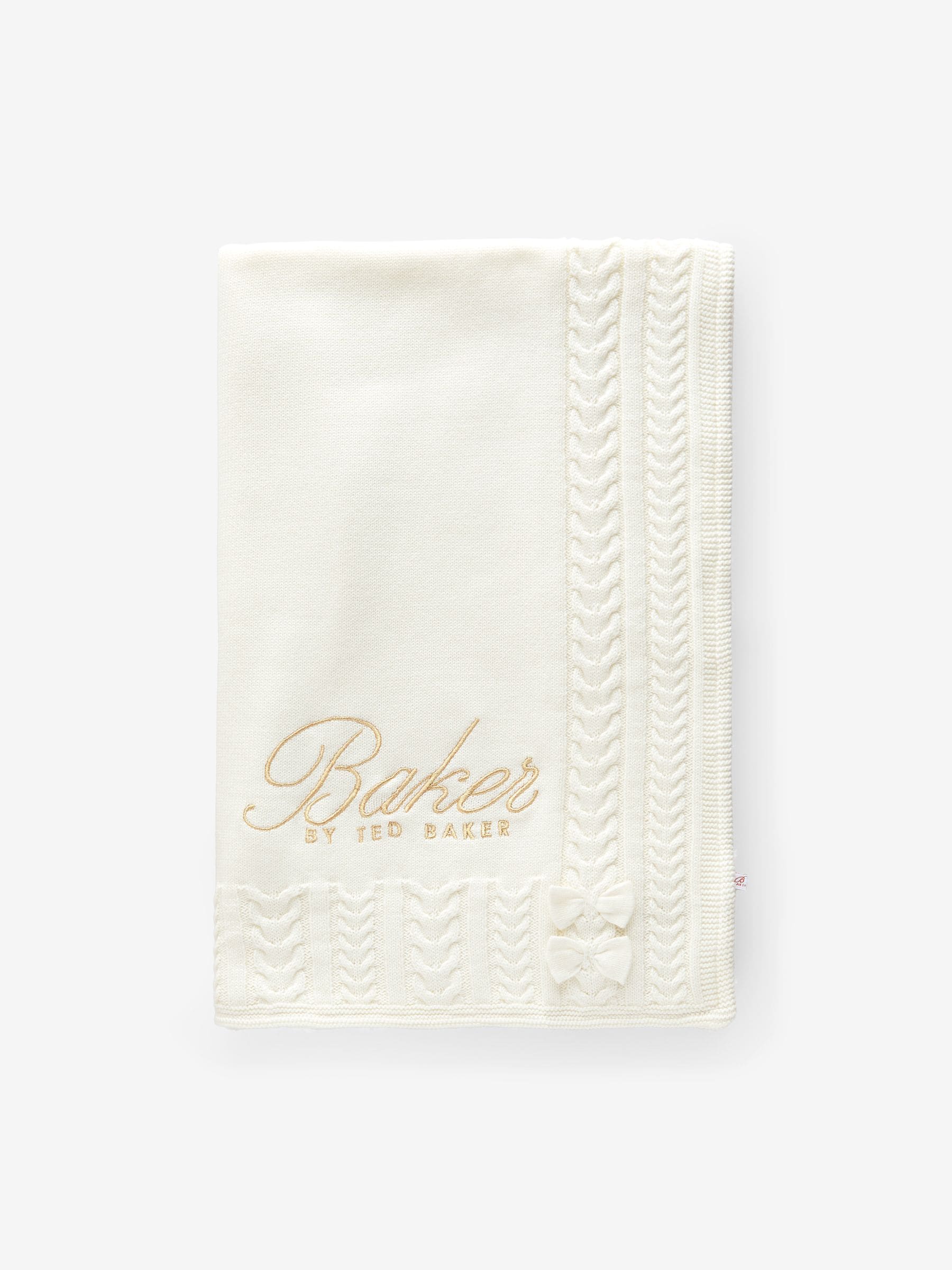 Baker by Ted Baker cream cable knit fleece baby blanket (British brand)