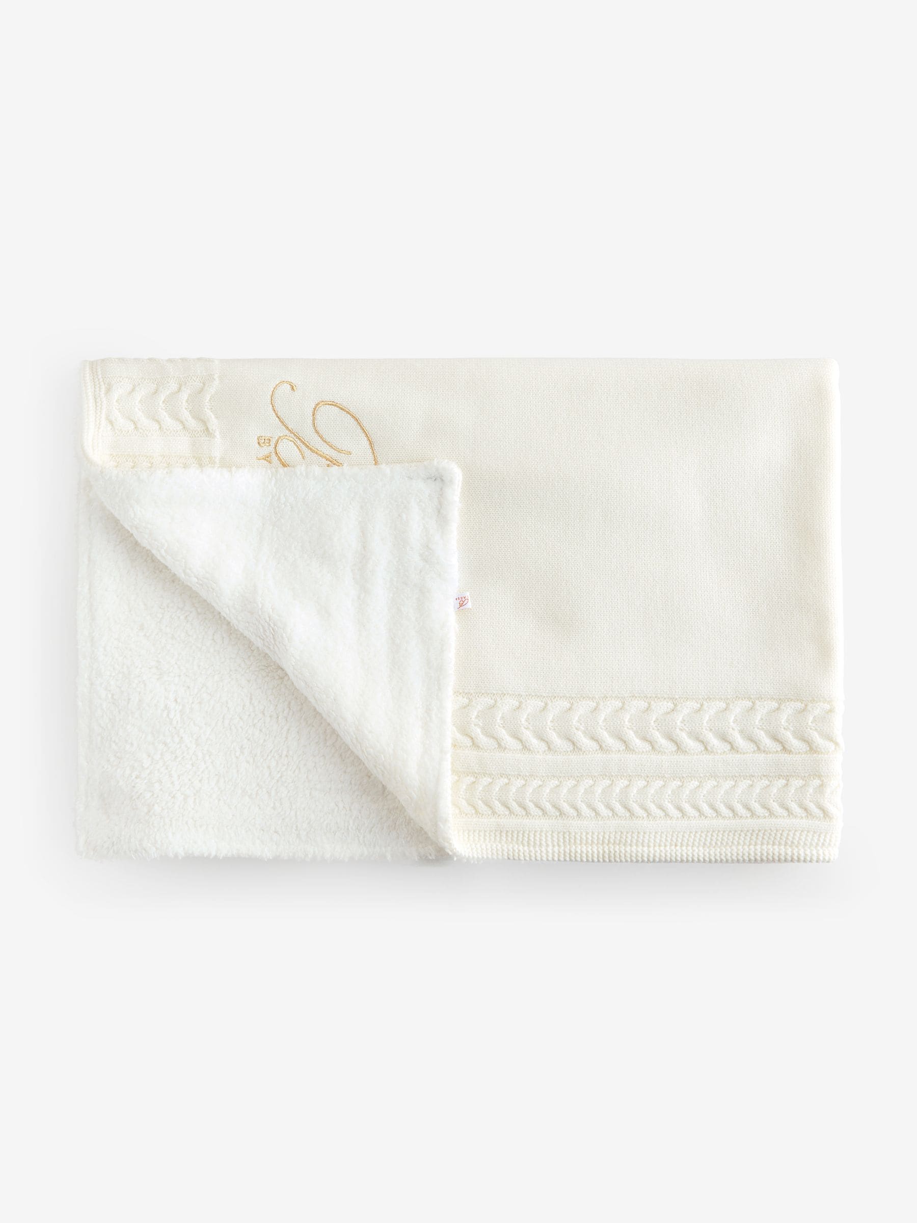 Baker by Ted Baker cream cable knit fleece baby blanket (British brand)