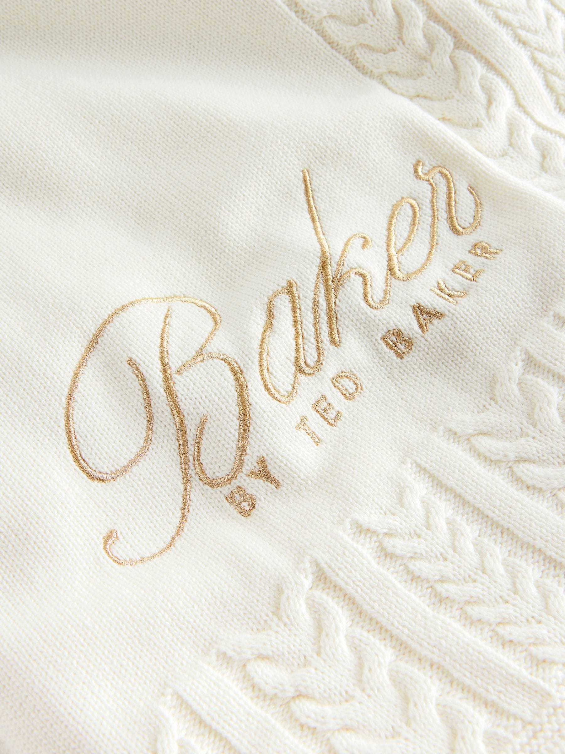 Baker by Ted Baker cream cable knit fleece baby blanket (British brand)