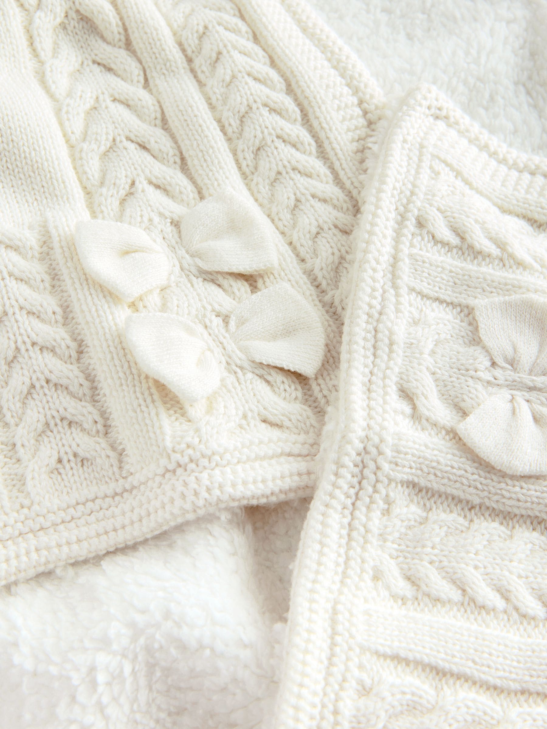 Baker by Ted Baker cream cable knit fleece baby blanket (British brand)