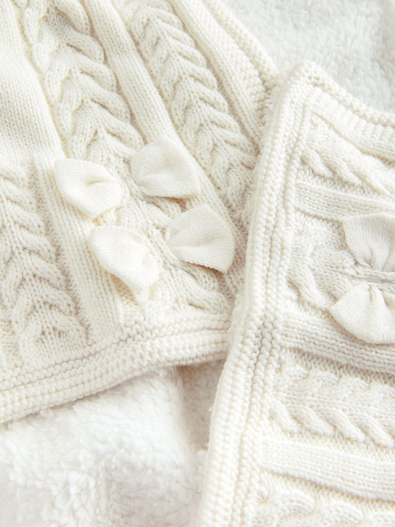 Baker by Ted Baker cream cable knit fleece baby blanket (British brand)