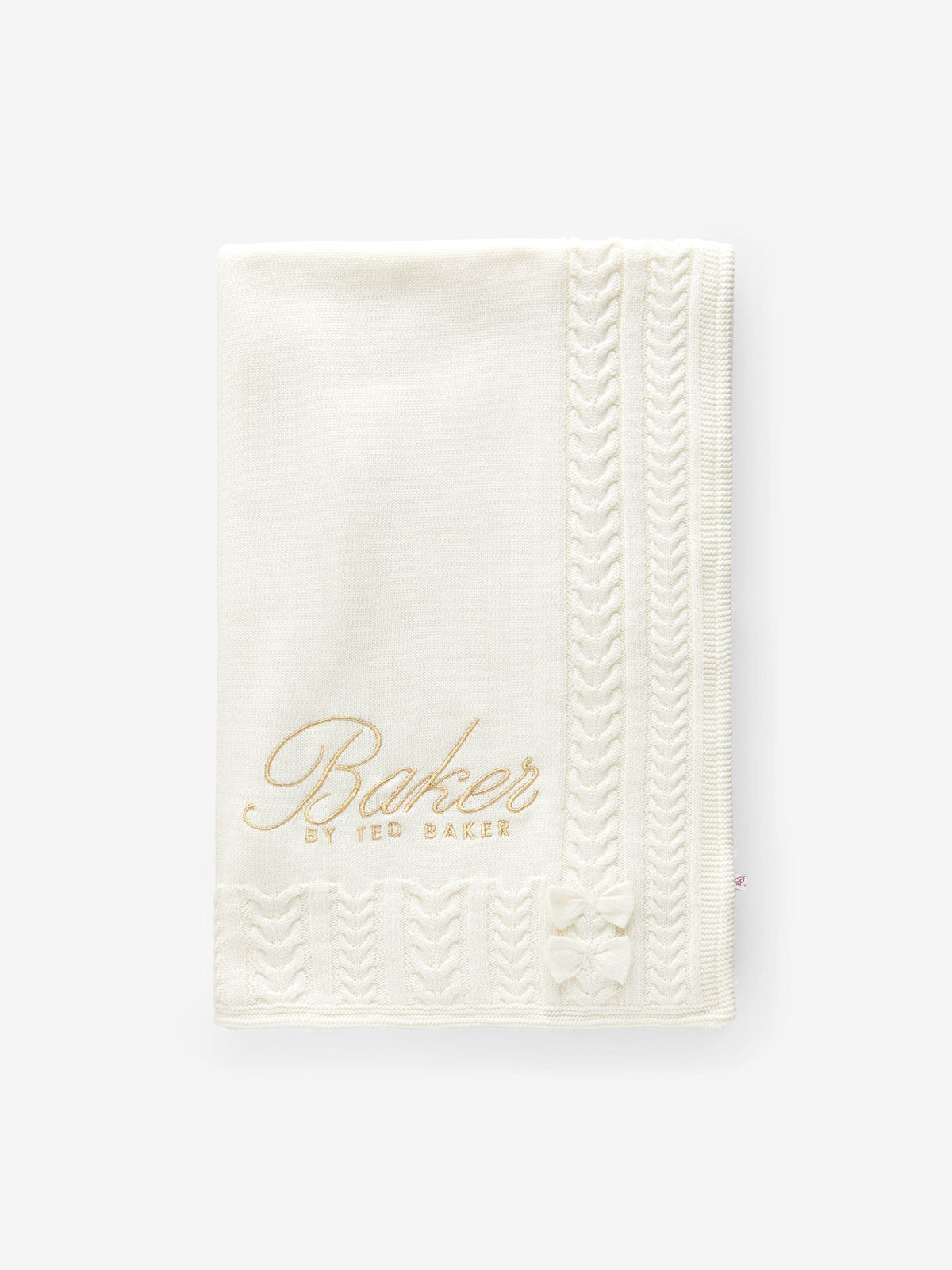 Baker by Ted Baker cream cable knit fleece baby blanket (British brand)