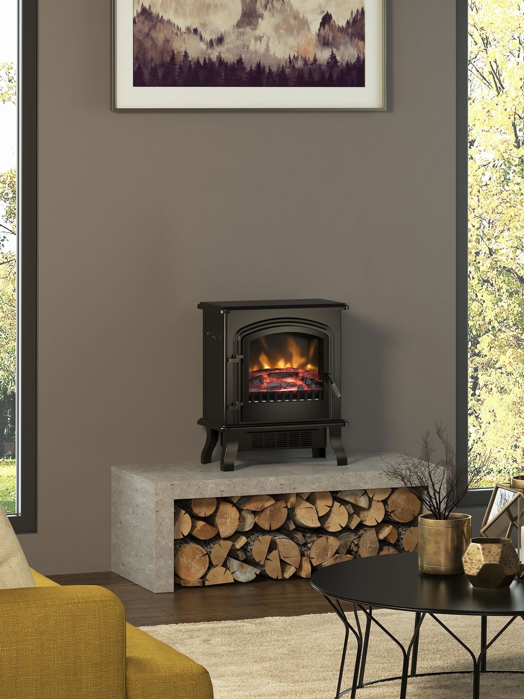 Be Modern Black Colman freestanding electric stove, imported from the UK