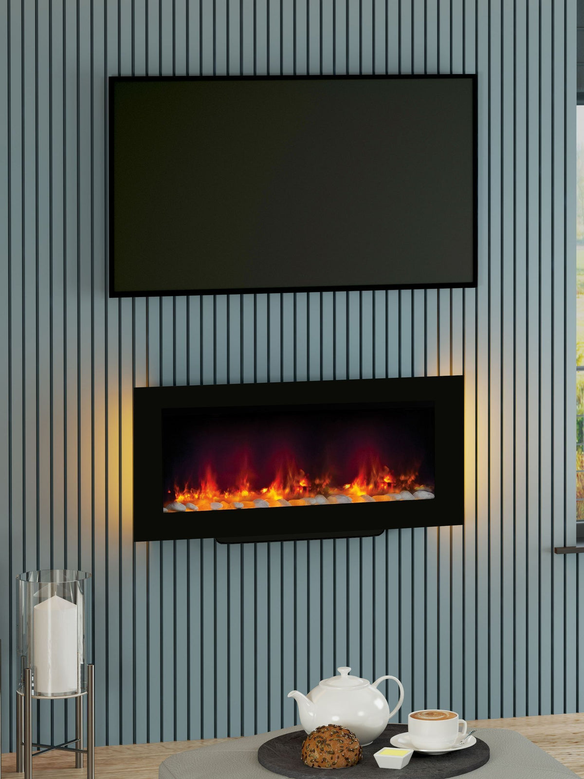 Be Modern Amari electric fire 96cm, imported from the UK