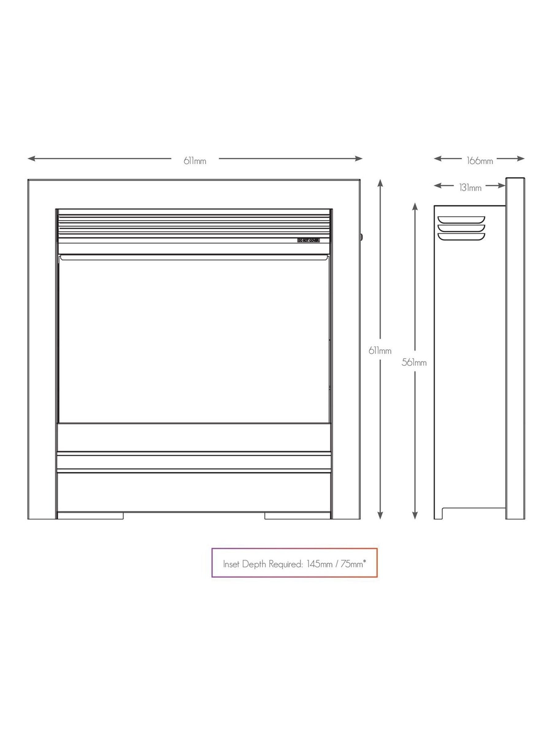 Be Modern Pryzm Edge 22-inch inset electric fireplace, UK version