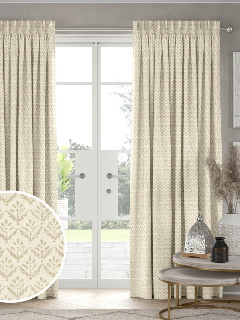 Sand Yellow made-to-measure curtains in cotton-linen blend, imported from the UK