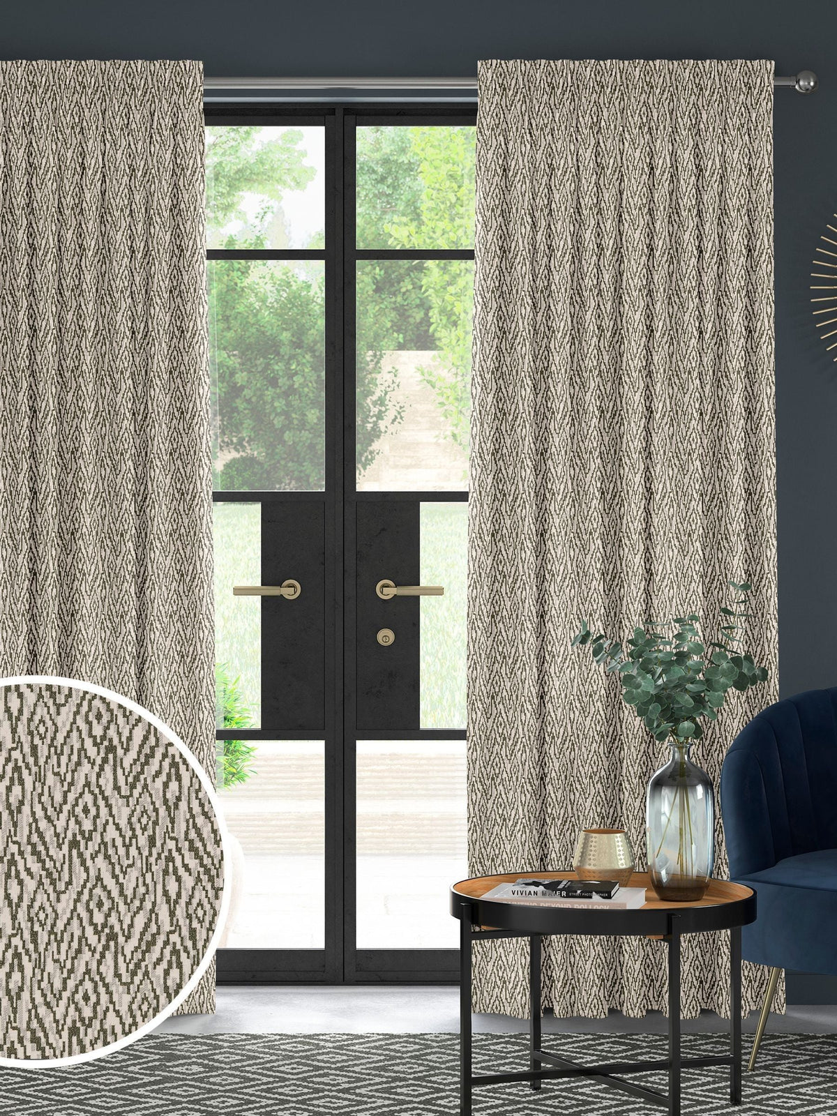 Next Spruce Green Paras made to measure curtains (British brand)