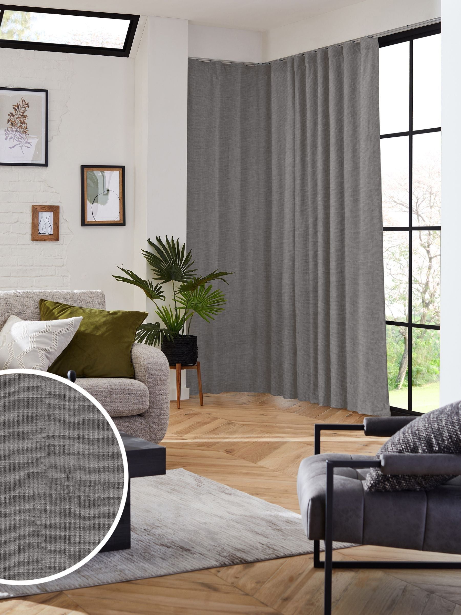 Next Nikki silver grey made to measure curtains, imported from the UK