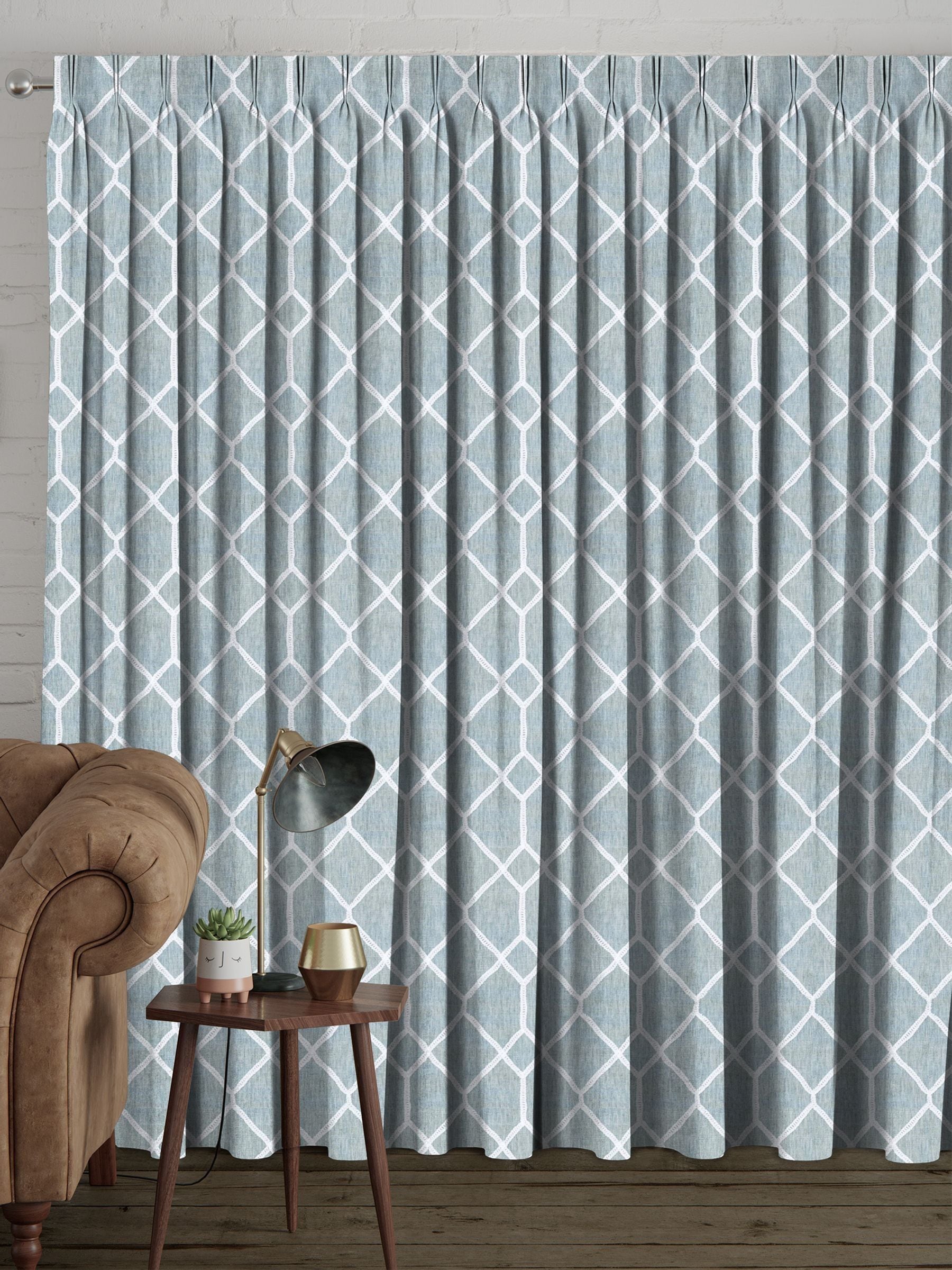 Next Earle seafoam grey made to measure curtains, imported from the UK