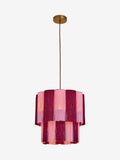 Eleanor Bowmer red pink scalloped tassel pendant light, imported from the UK