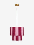 Eleanor Bowmer red pink scalloped tassel pendant light, imported from the UK