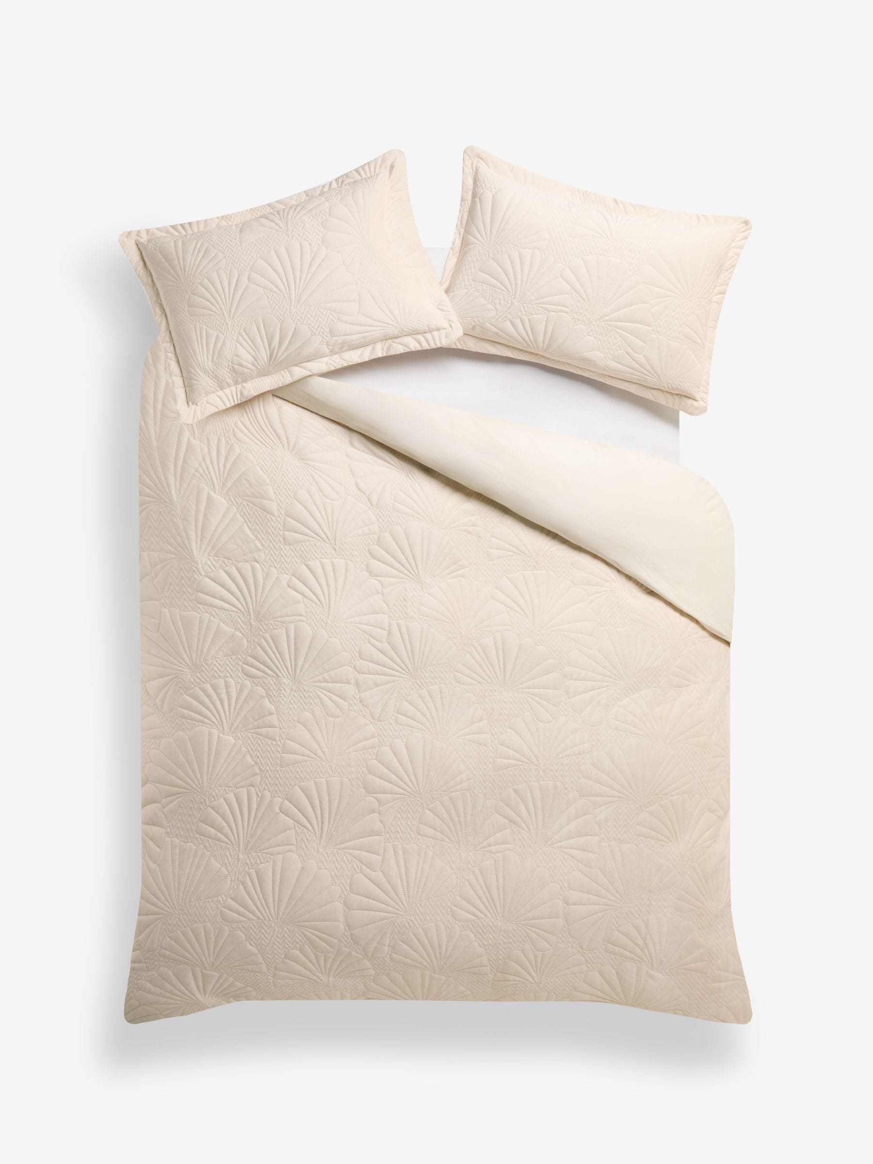 Natural Velvet Ginkgo duvet cover and pillowcase set, imported from the UK