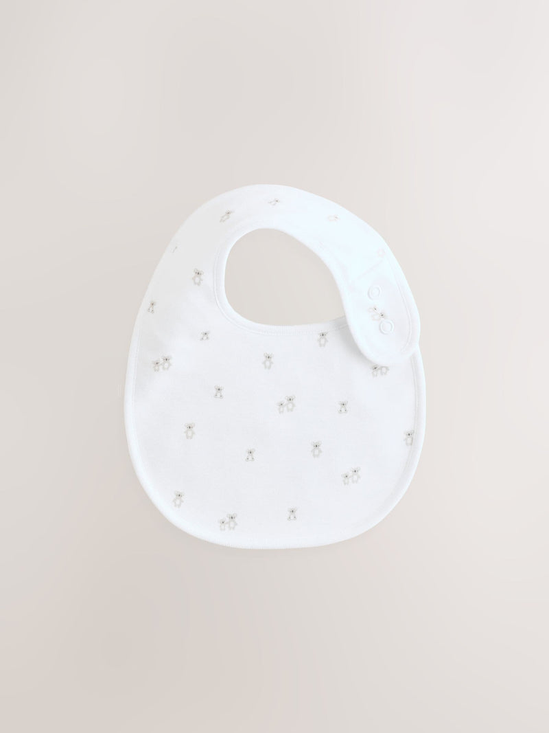 White animal print baby bibs 5 pack (British brand)