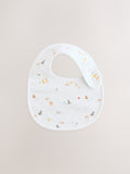 White animal print baby bibs 5 pack (British brand)