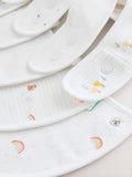 White animal print baby bibs 5 pack (British brand)