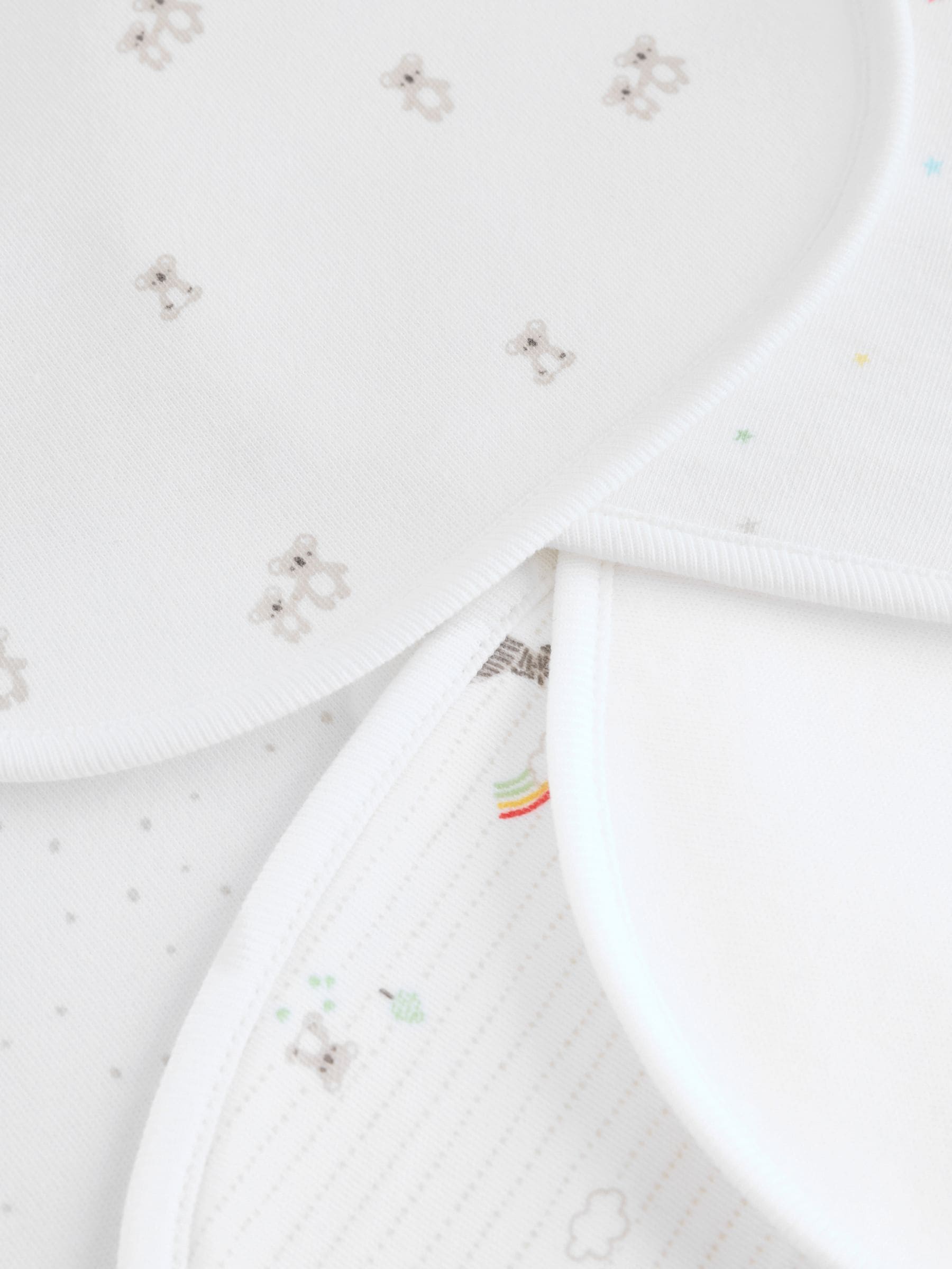 White animal print baby bibs 5 pack (British brand)