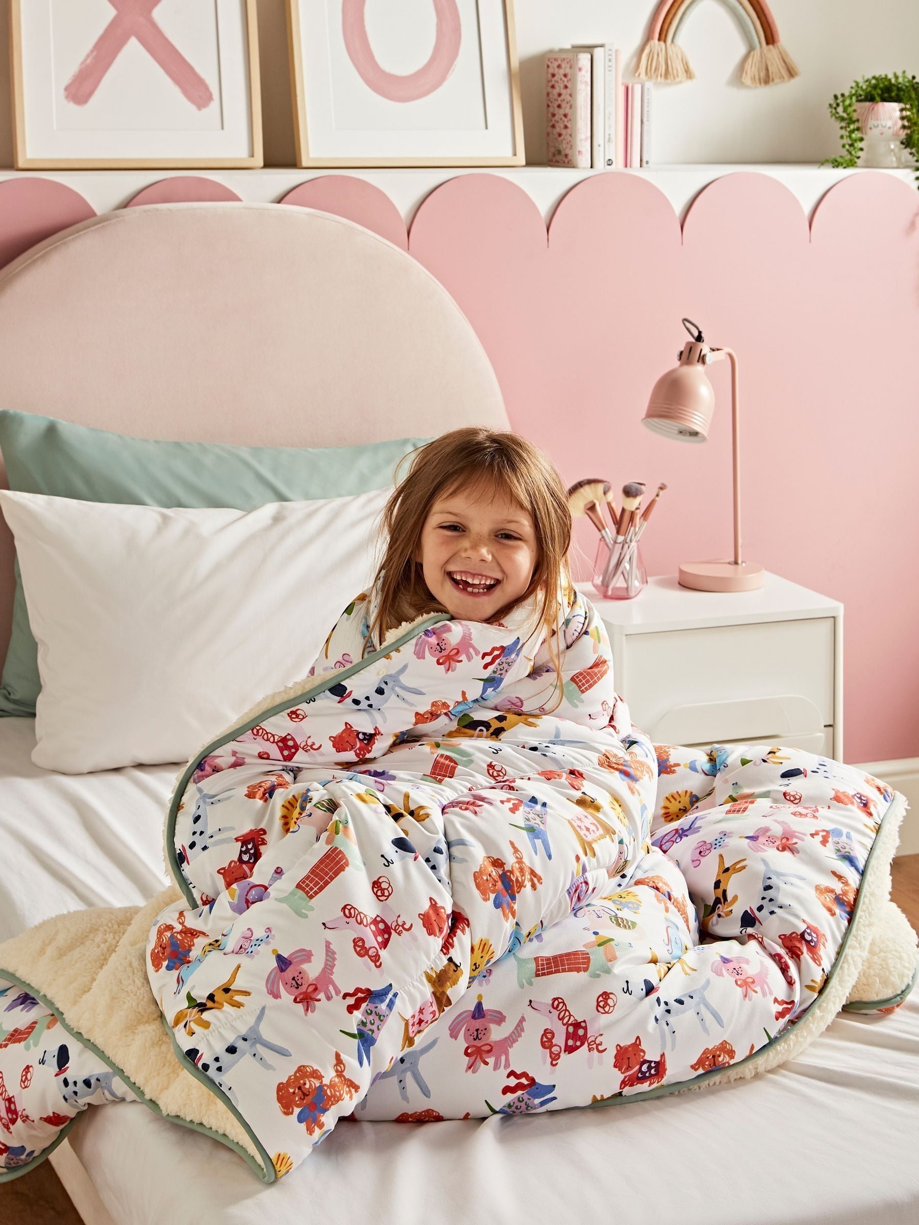 Night Lark dog print throw duvet single, UK version