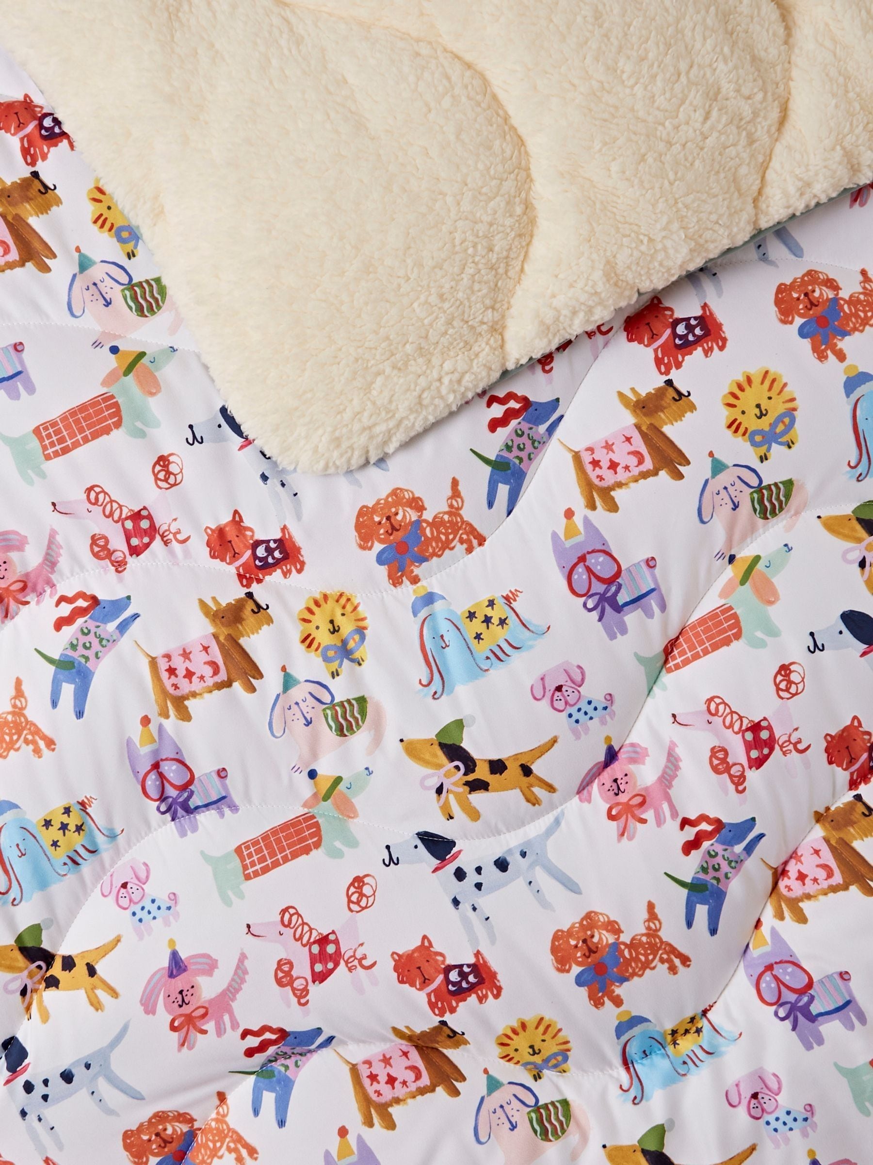 Night Lark dog print throw duvet single, UK version