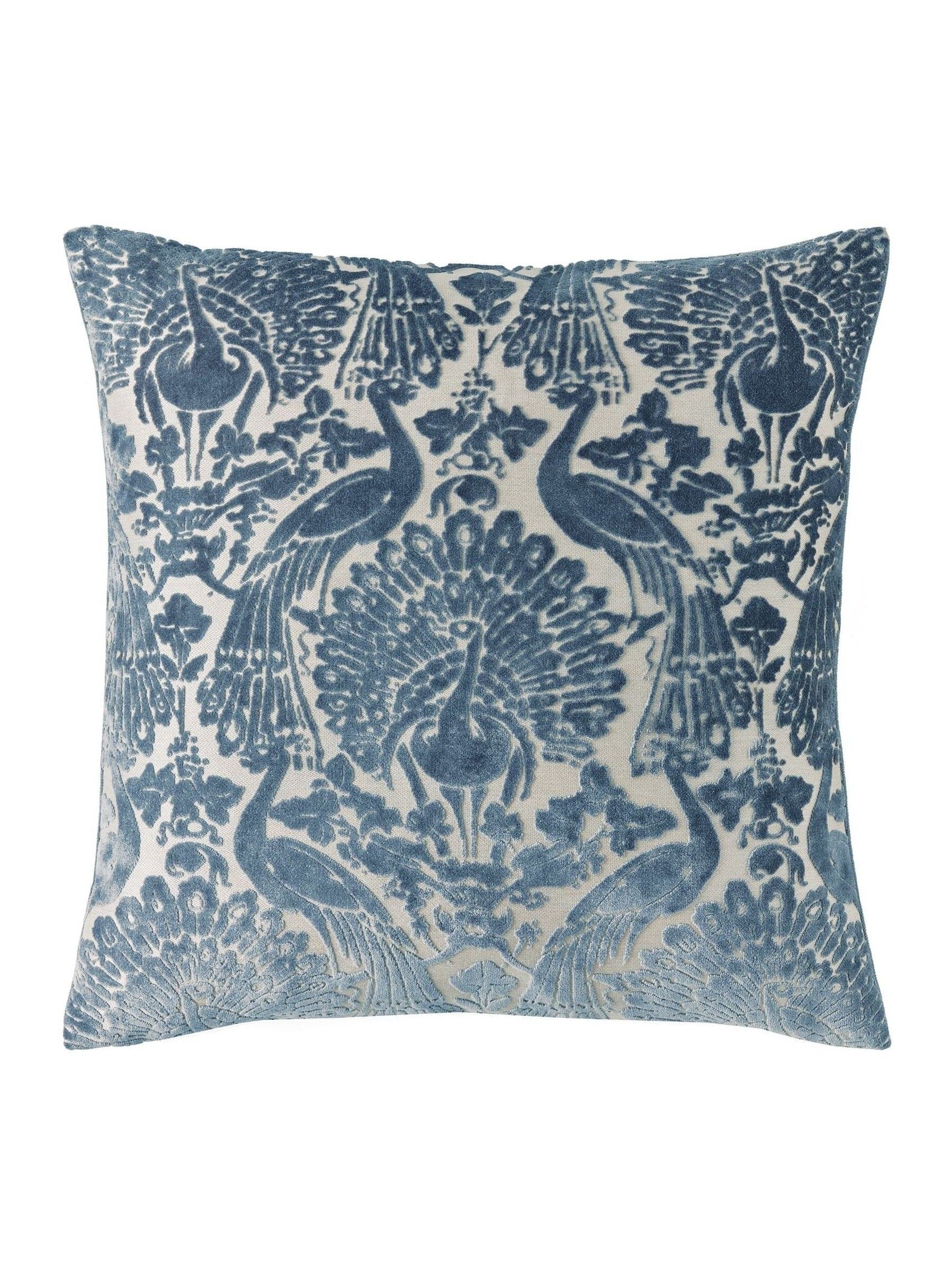 Laura Ashley peacock damask cushion 50cm - British product