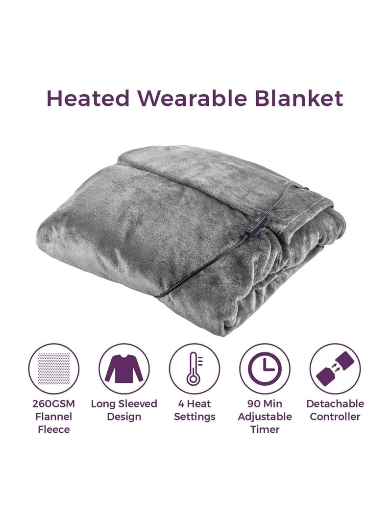 Carmen grey heated wearable blanket - British product