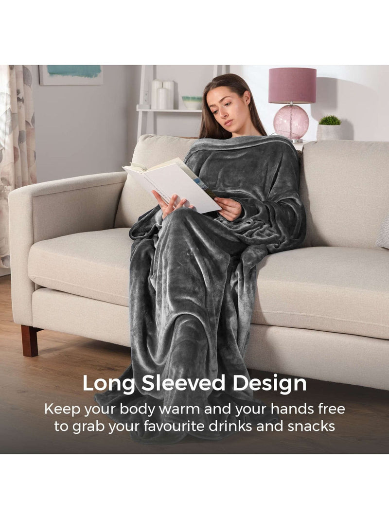 Carmen grey heated wearable blanket - British product